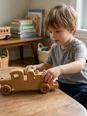 Cherry Wood Fire Truck, by Tom Merrin